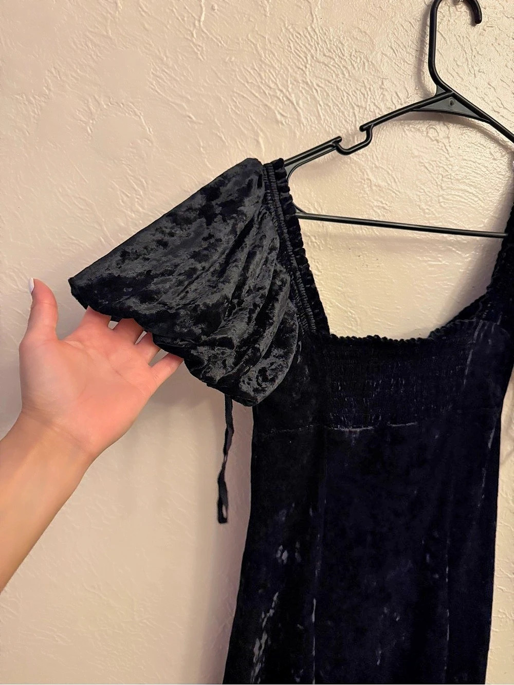 Free People Black Velvet dress Size XS - Picture 5 of 11